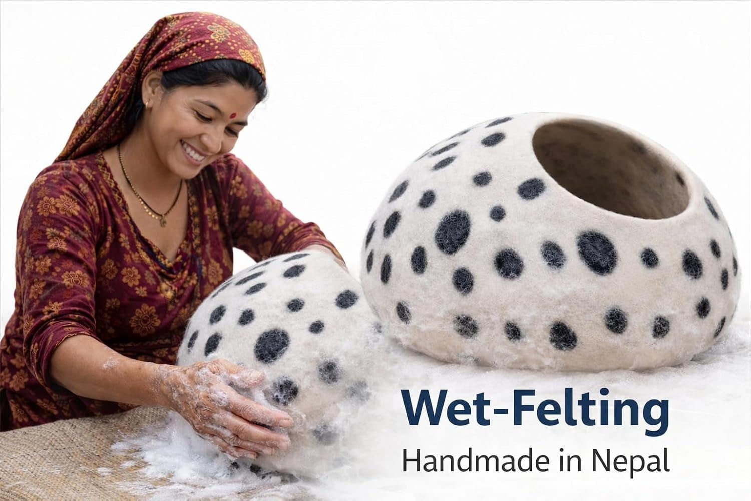Merino Wool Cat Cave – Handmade Hideaway, 20 Styles