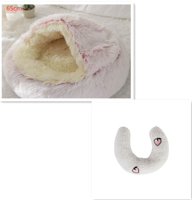 2-in-1 Round Plush Pet Bed |