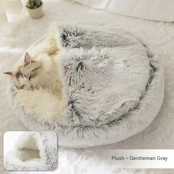 2-in-1 Round Plush Pet Bed |