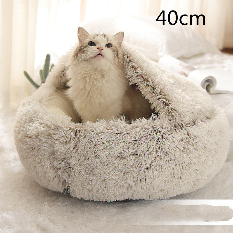 2-in-1 Round Plush Pet Bed |