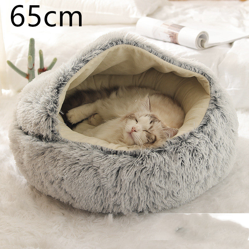 2-in-1 Round Plush Pet Bed |