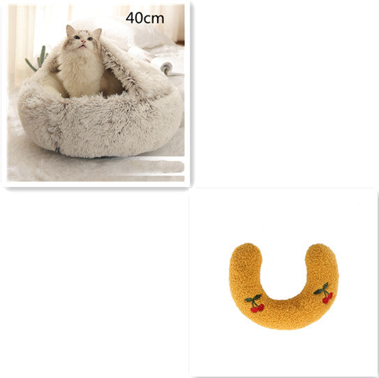 2-in-1 Round Plush Pet Bed |