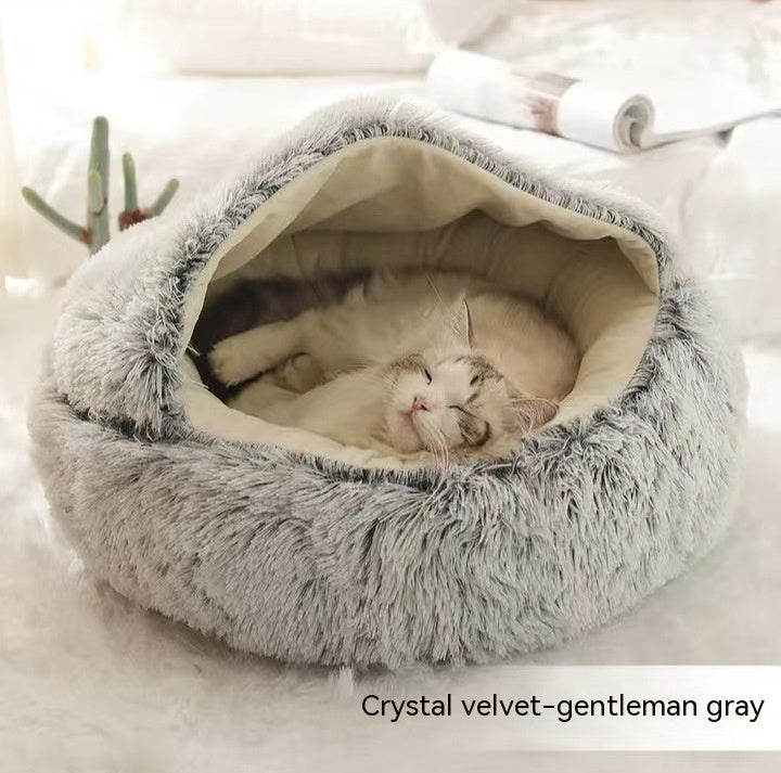 2-in-1 Round Plush Pet Bed |