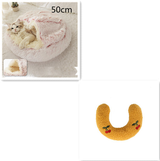 2-in-1 Round Plush Pet Bed |