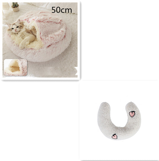 2-in-1 Round Plush Pet Bed |