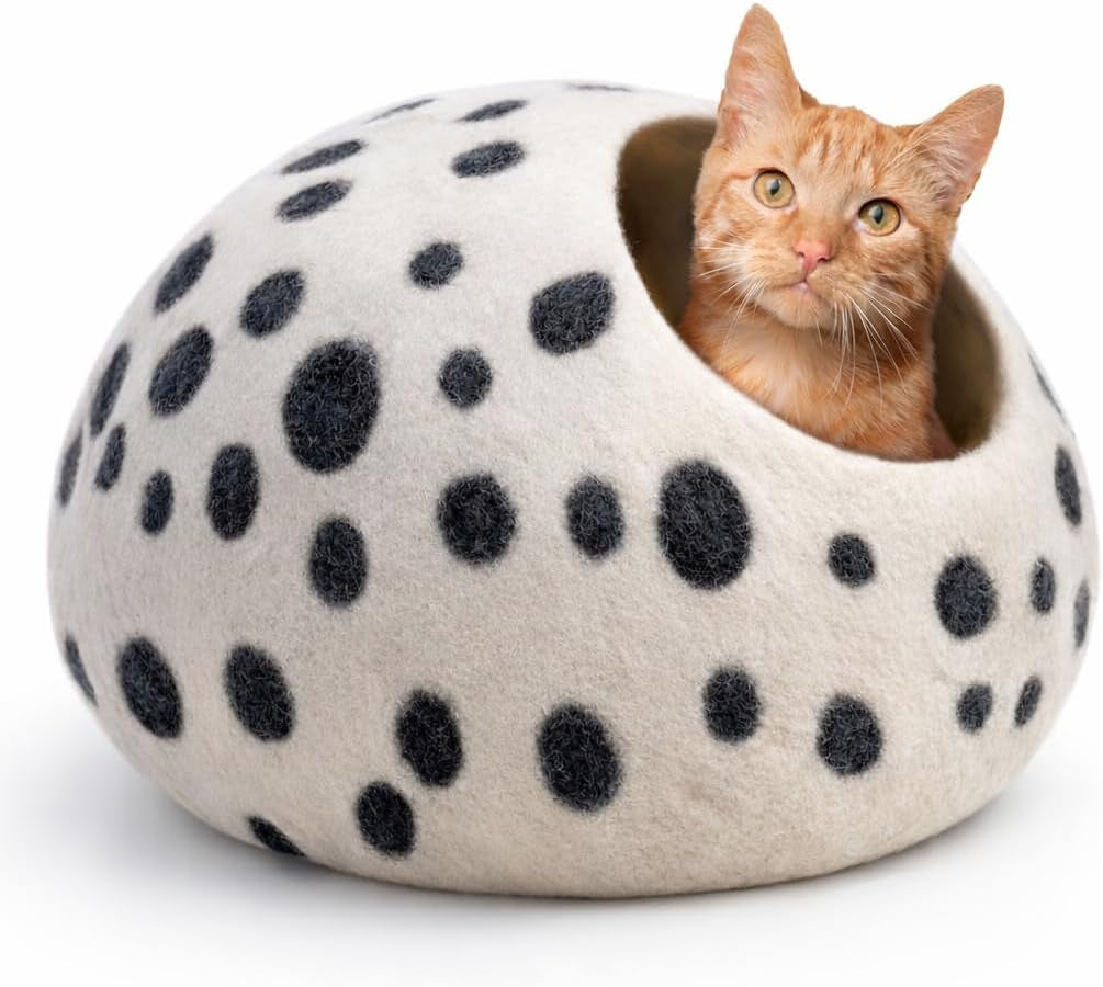 Merino Wool Cat Cave – Handmade Hideaway, 20 Styles
