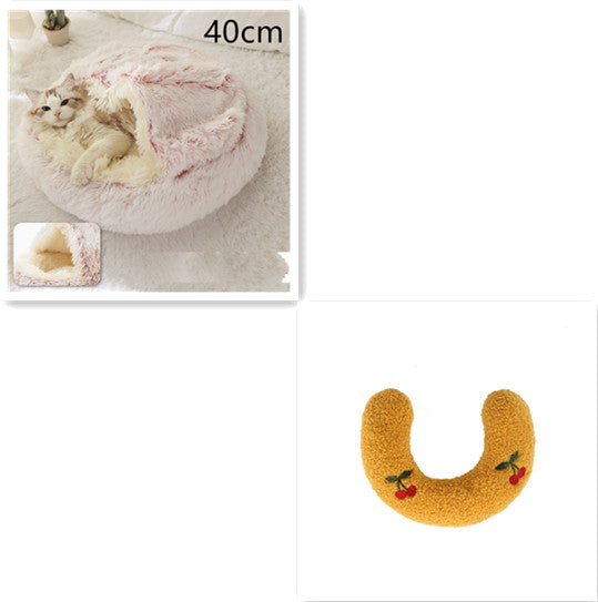 2-in-1 Round Plush Pet Bed |