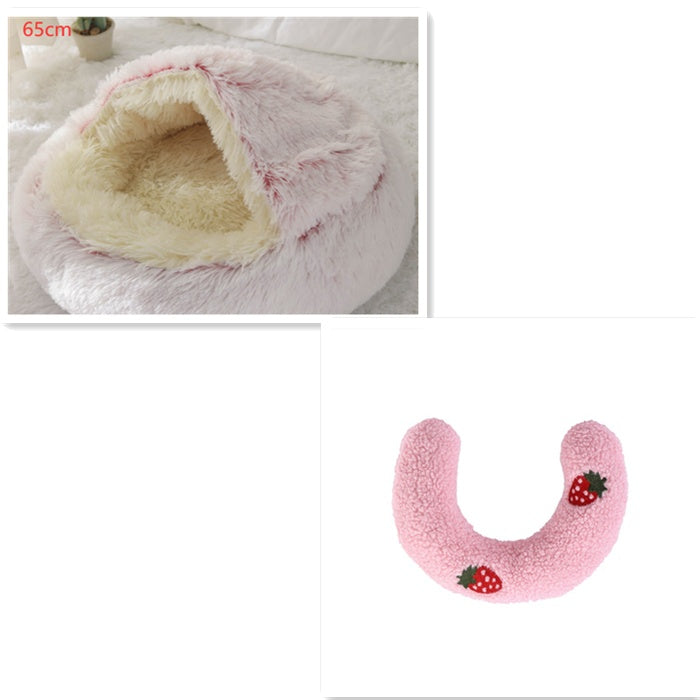 2-in-1 Round Plush Pet Bed |