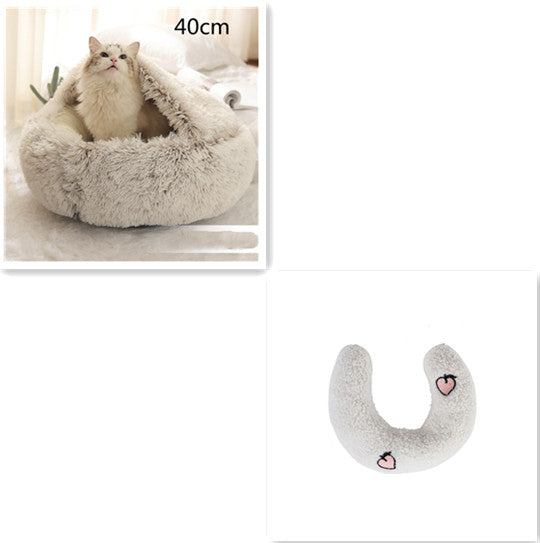 2-in-1 Round Plush Pet Bed |