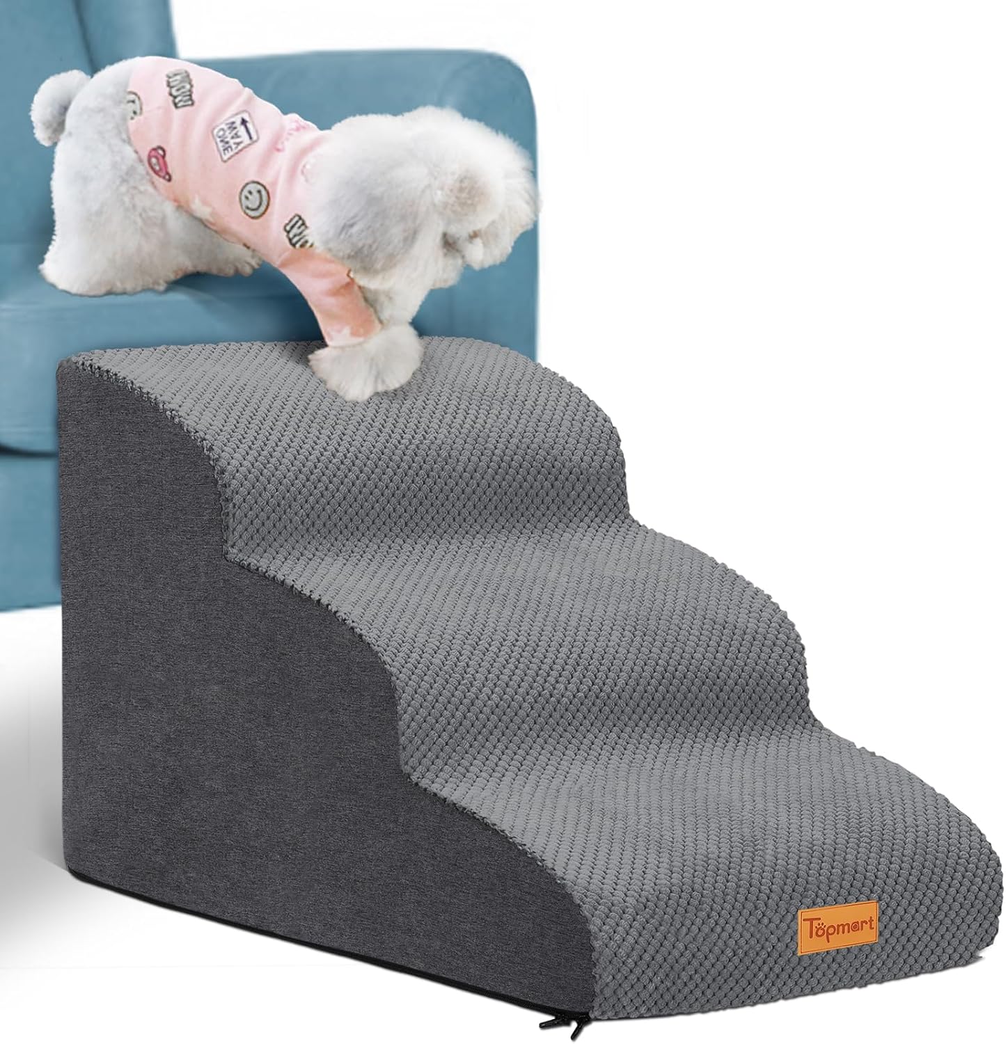 Foam Dog Stairs for Small Dogs & Cats Non Slip  2 Tier