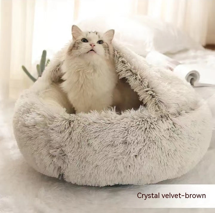 2-in-1 Round Plush Pet Bed |
