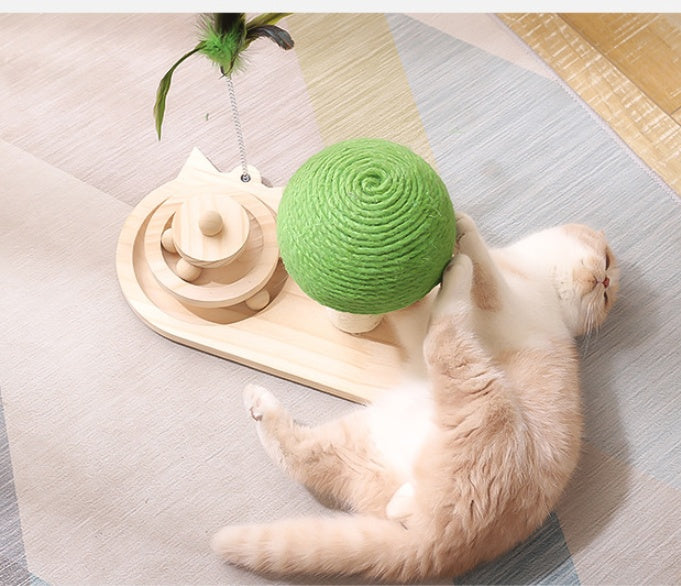 Pet Cat Tree Toys Cat Scratch Post with Sisal Balls