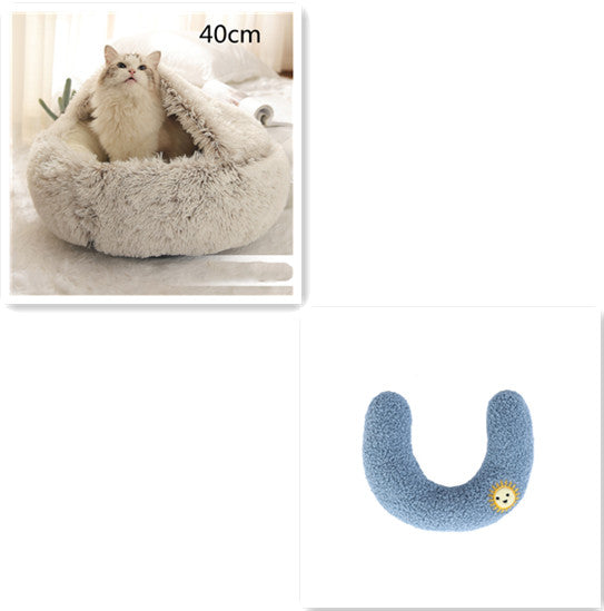 2-in-1 Round Plush Pet Bed |