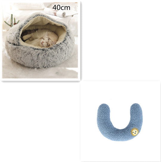 2-in-1 Round Plush Pet Bed |