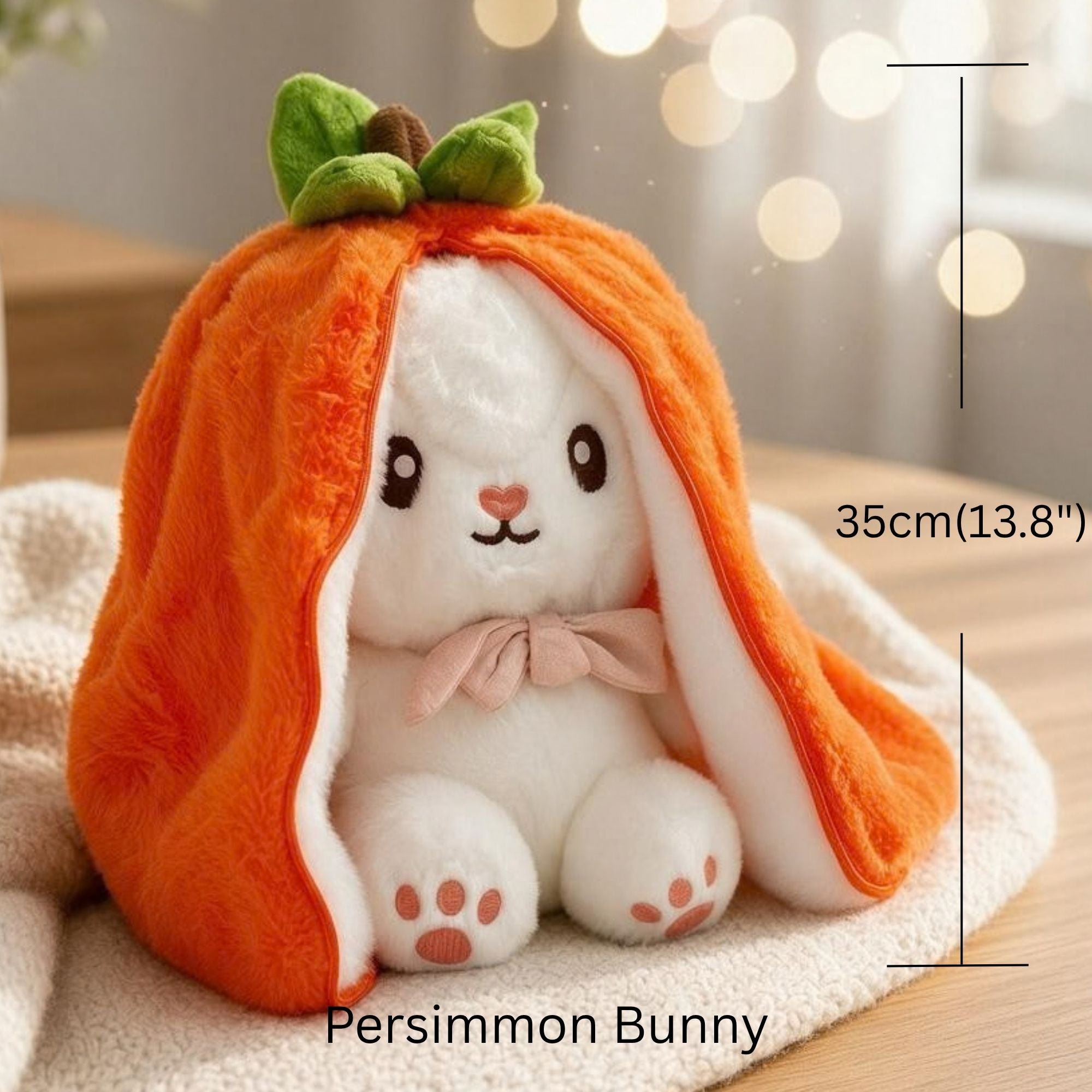 Reversible Strawberry Bunny Plush Toy