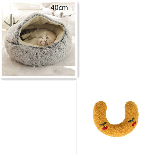 2-in-1 Round Plush Pet Bed |