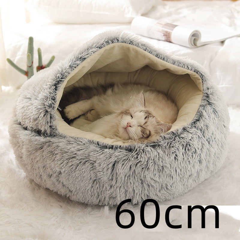 2-in-1 Round Plush Pet Bed |