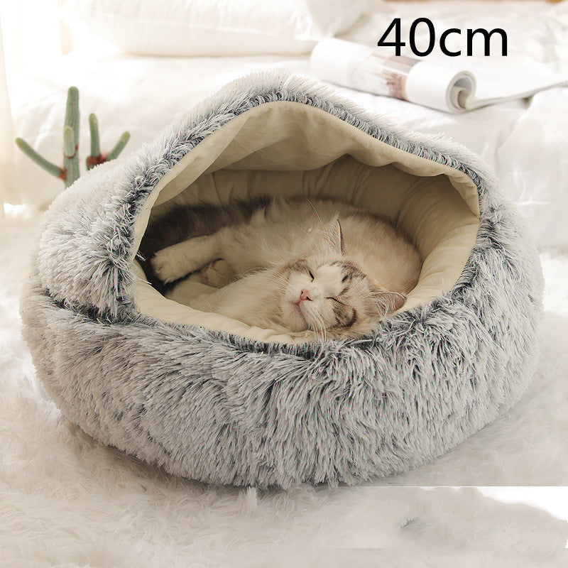 2-in-1 Round Plush Pet Bed |