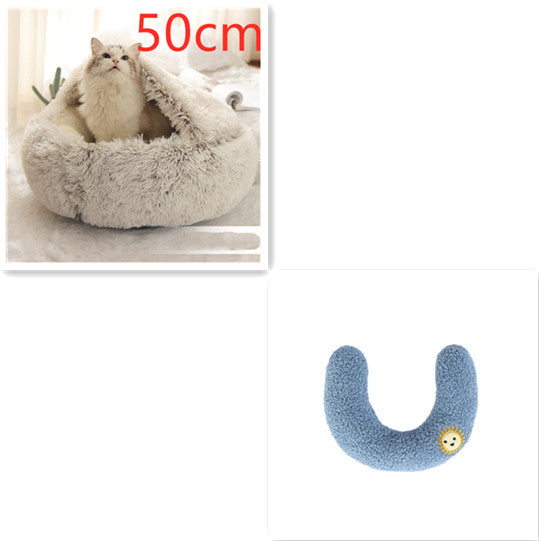 2-in-1 Round Plush Pet Bed |
