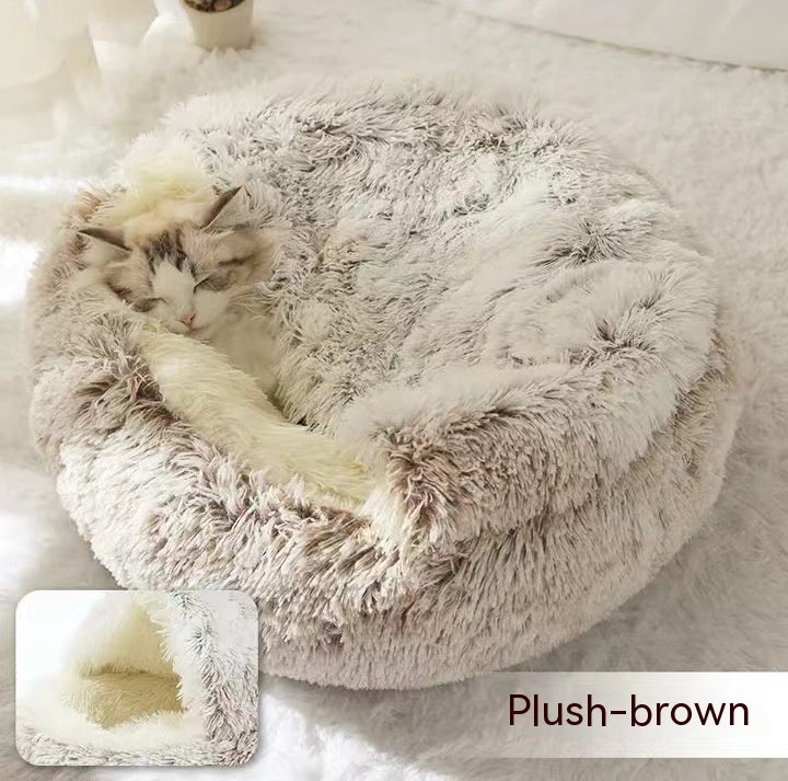2-in-1 Round Plush Pet Bed |