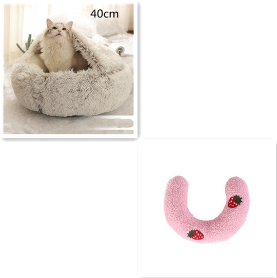 2-in-1 Round Plush Pet Bed |