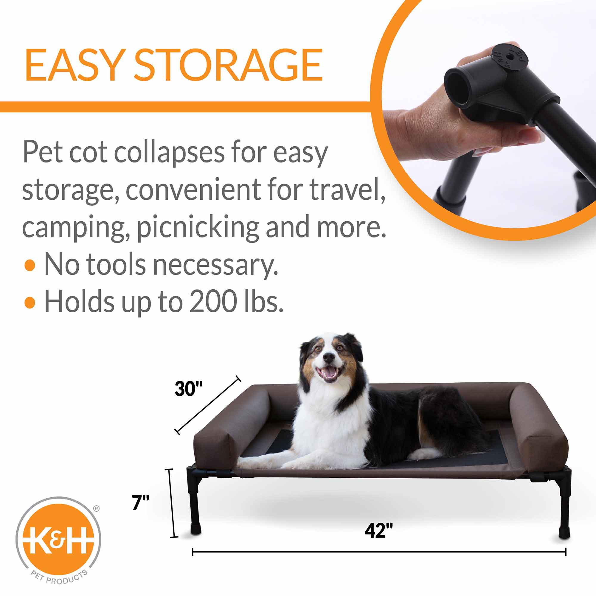 K&H Pet Products Original Bolster Elevated Pet Cot