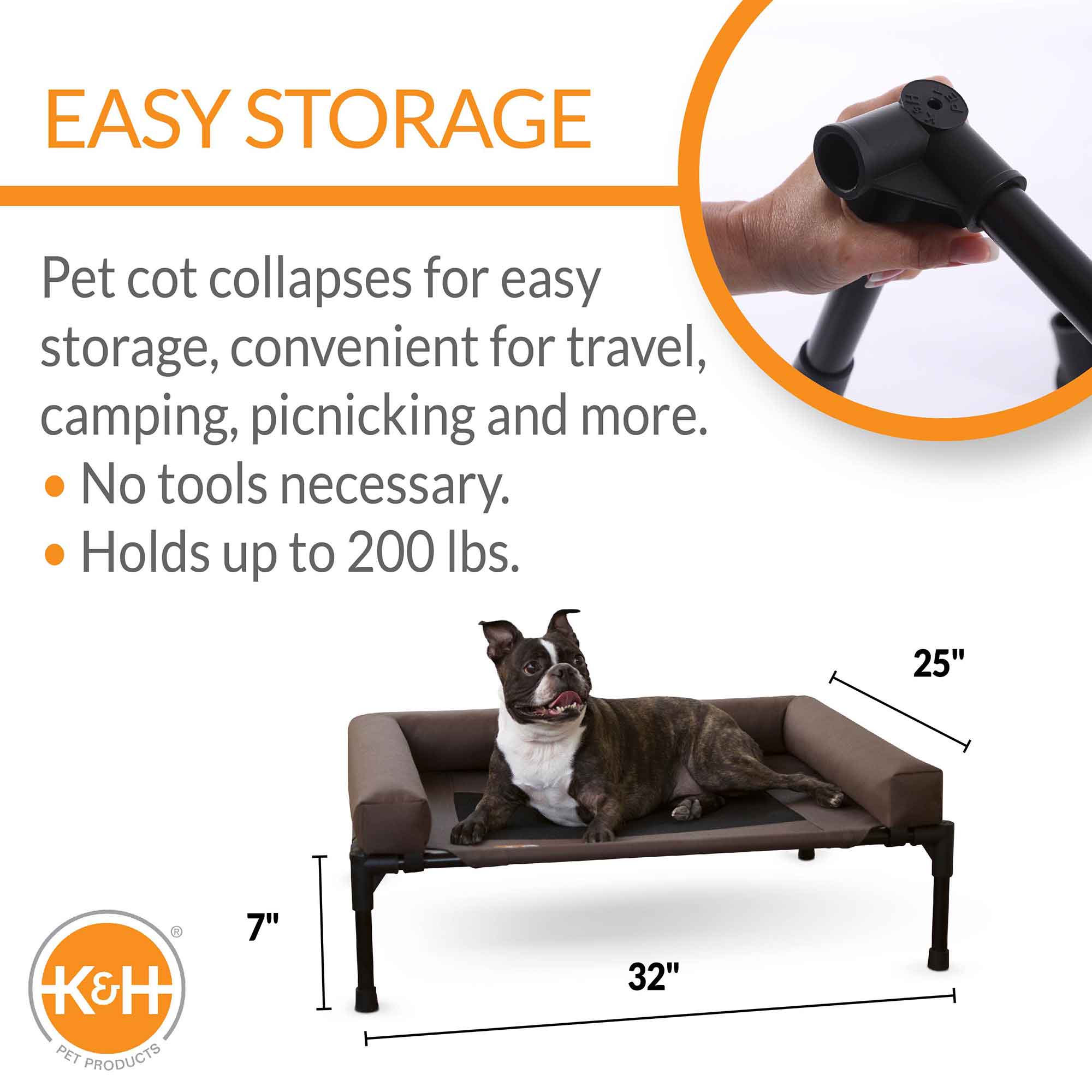K&H Pet Products Original Bolster Elevated Pet Cot