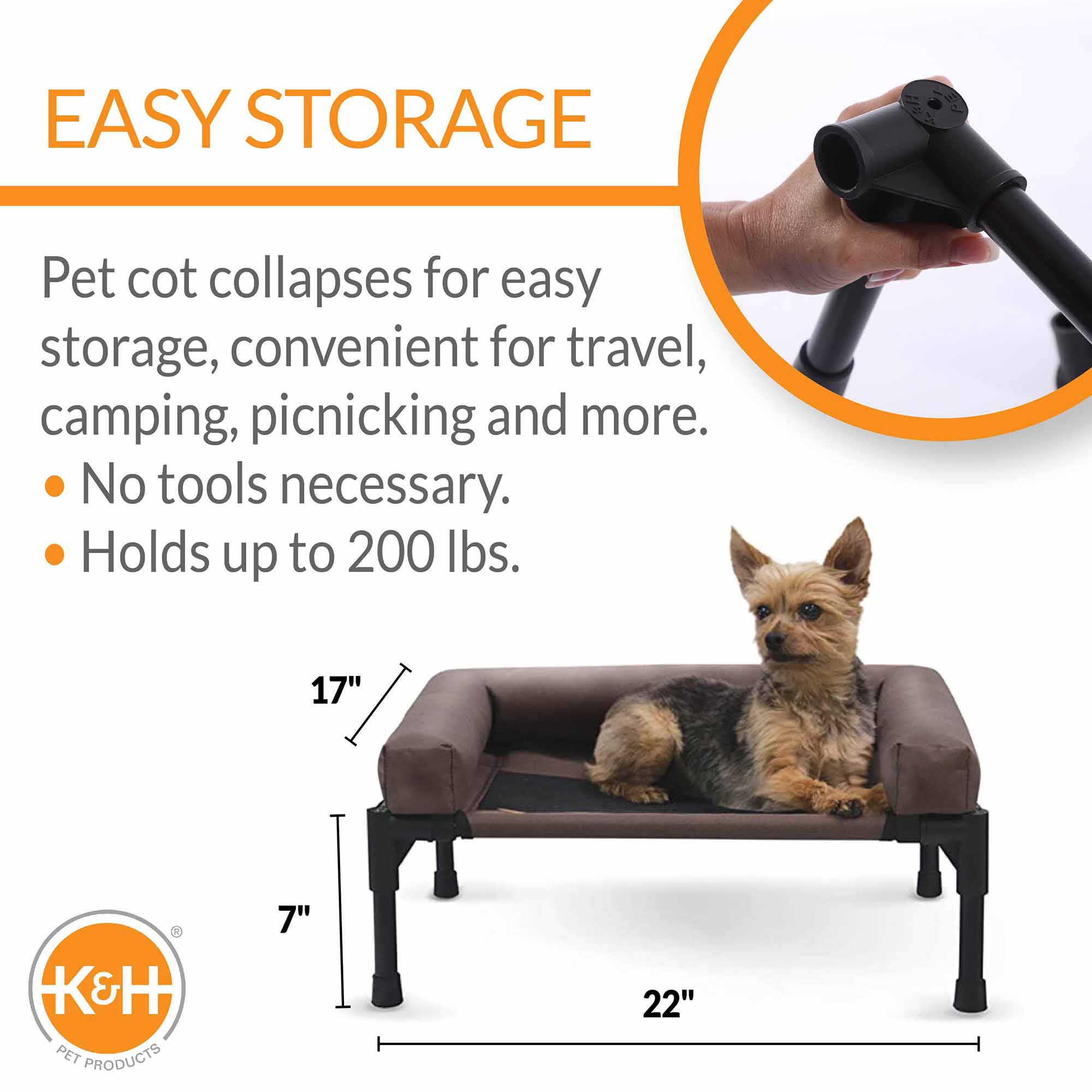 K&H Pet Products Original Bolster Elevated Pet Cot